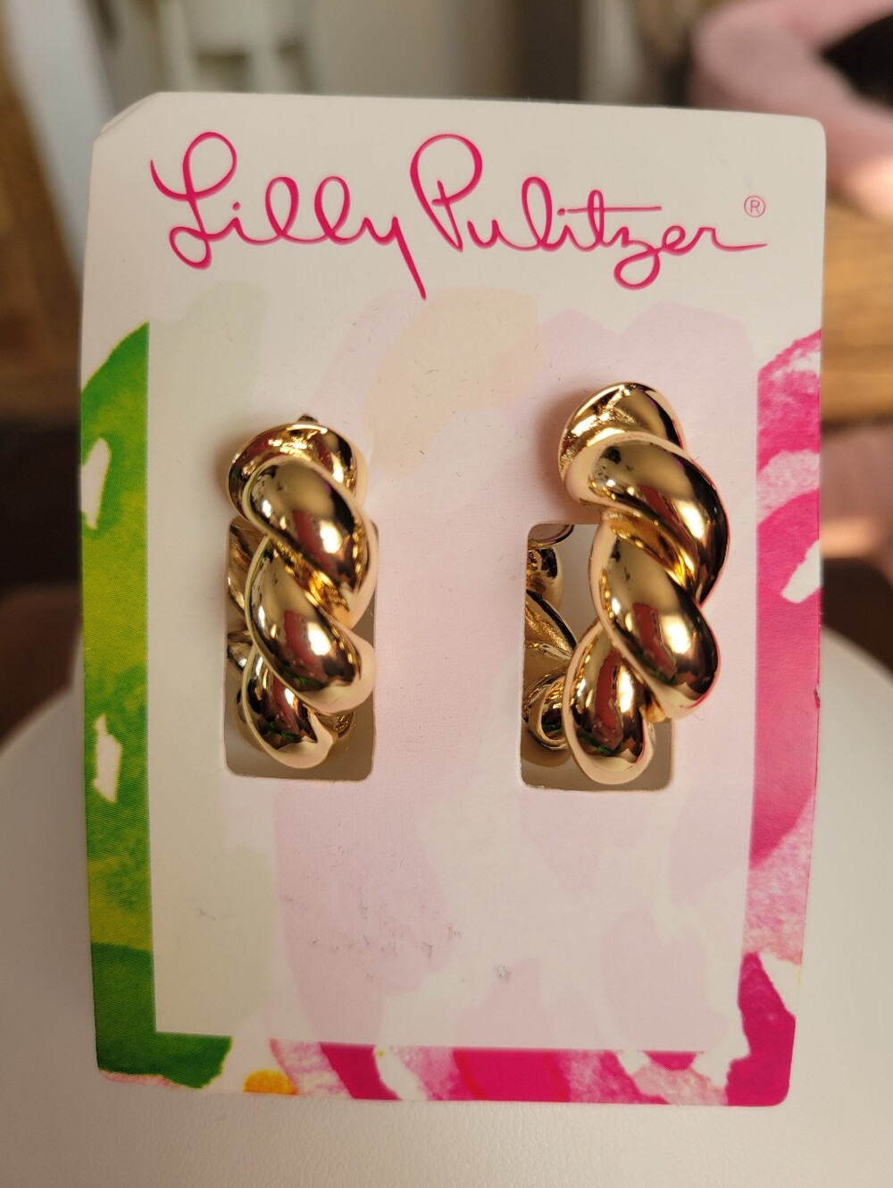Lilly Pulitzer Shiny Gold Twisted  Earrings